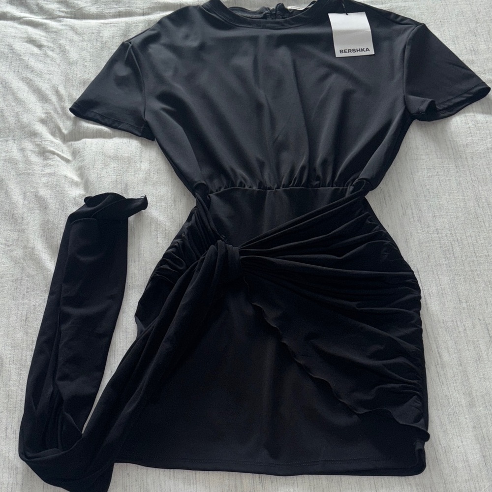 Bershka Asymmetrical Black Dress